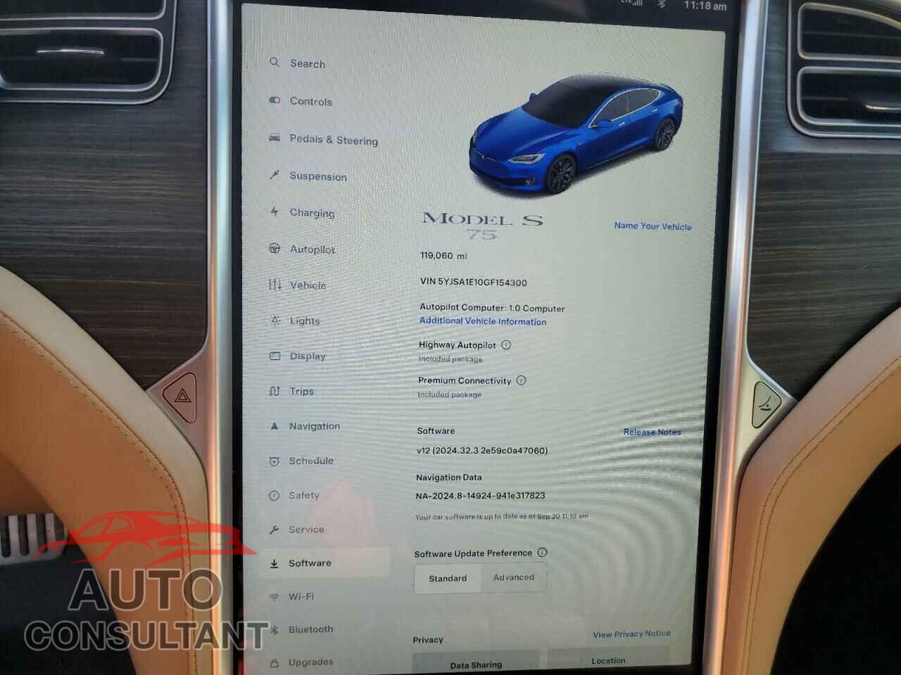 TESLA MODEL S 2016 - 5YJSA1E10GF154300