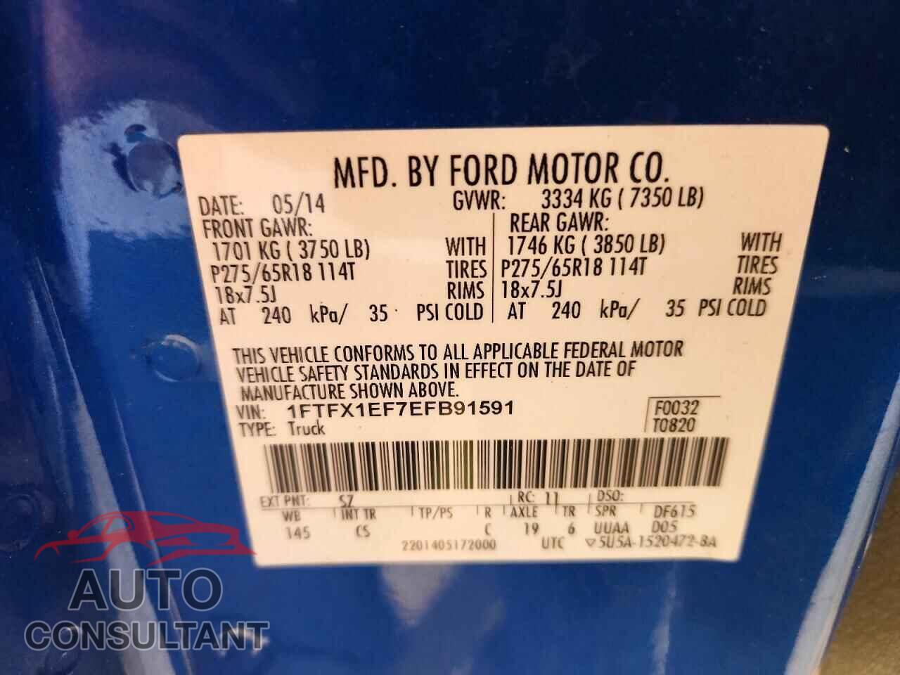 FORD F150 2014 - 1FTFX1EF7EFB91591
