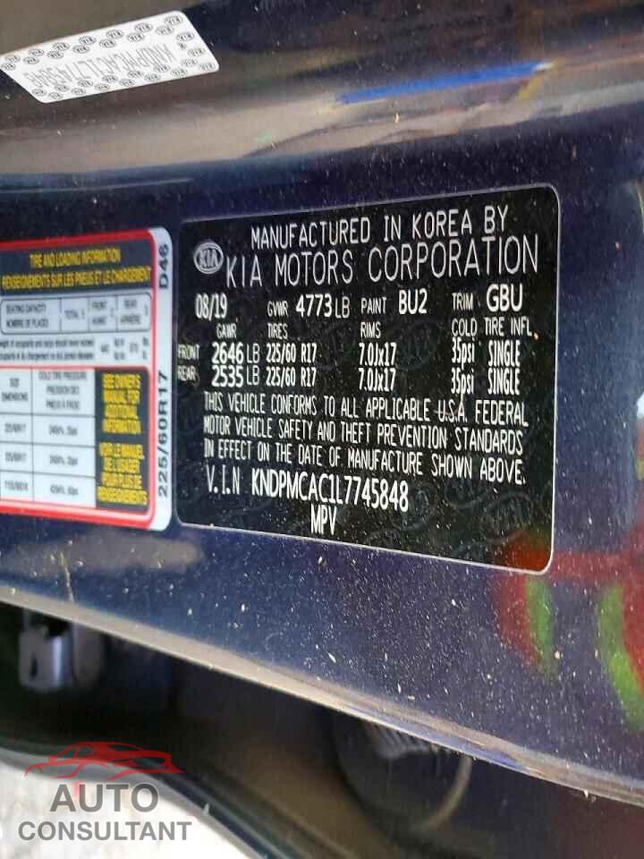 KIA SPORTAGE 2020 - KNDPMCAC1L7745848