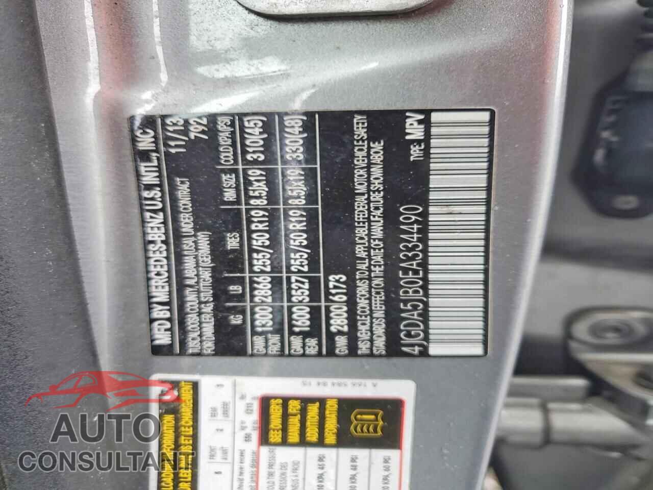 MERCEDES-BENZ M-CLASS 2014 - 4JGDA5JB0EA334490