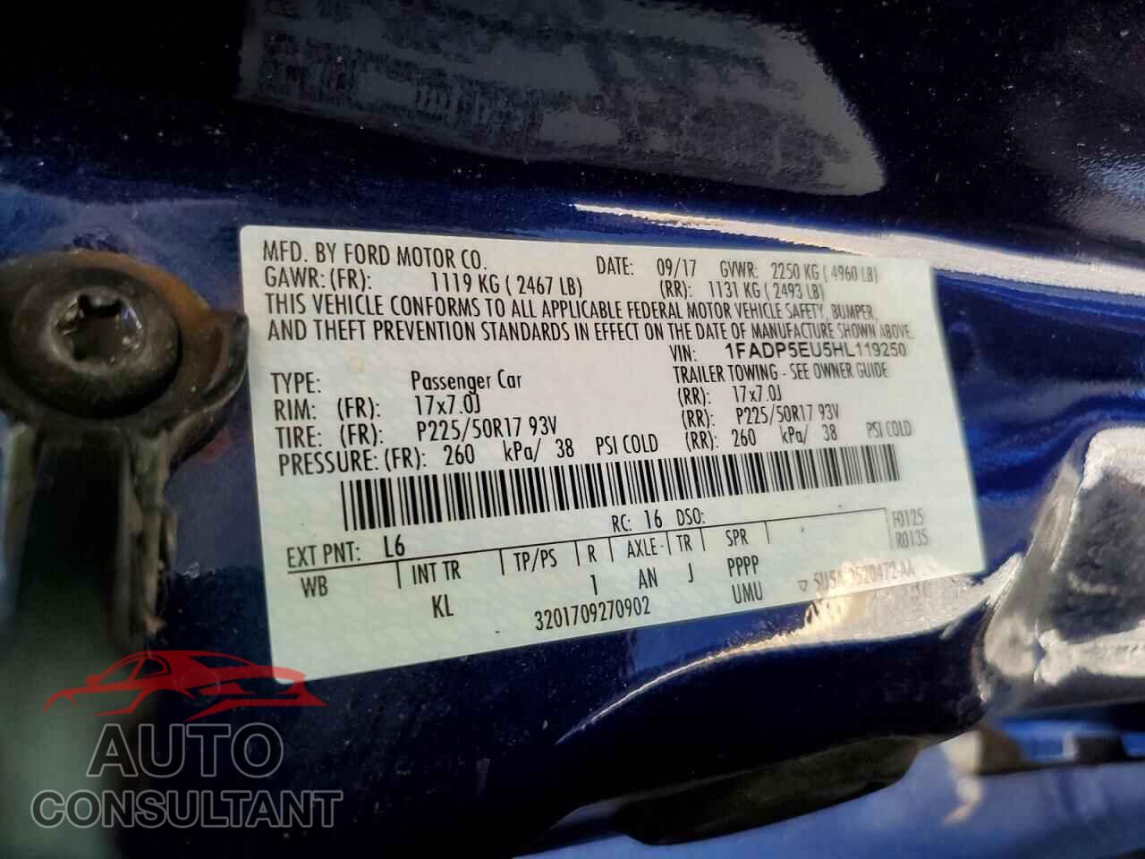 FORD CMAX 2017 - 1FADP5EU5HL119250