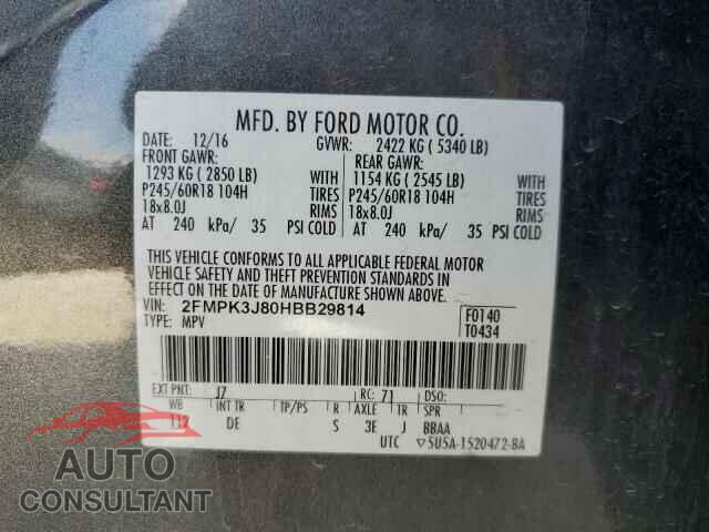 FORD EDGE 2017 - 2FMPK3J80HBB29814