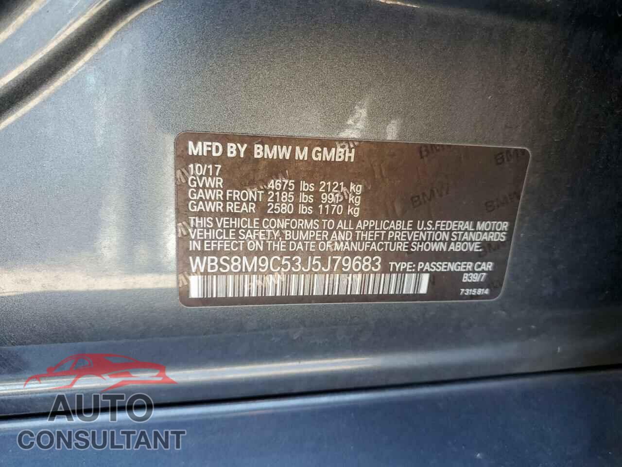 BMW M3 2018 - WBS8M9C53J5J79683