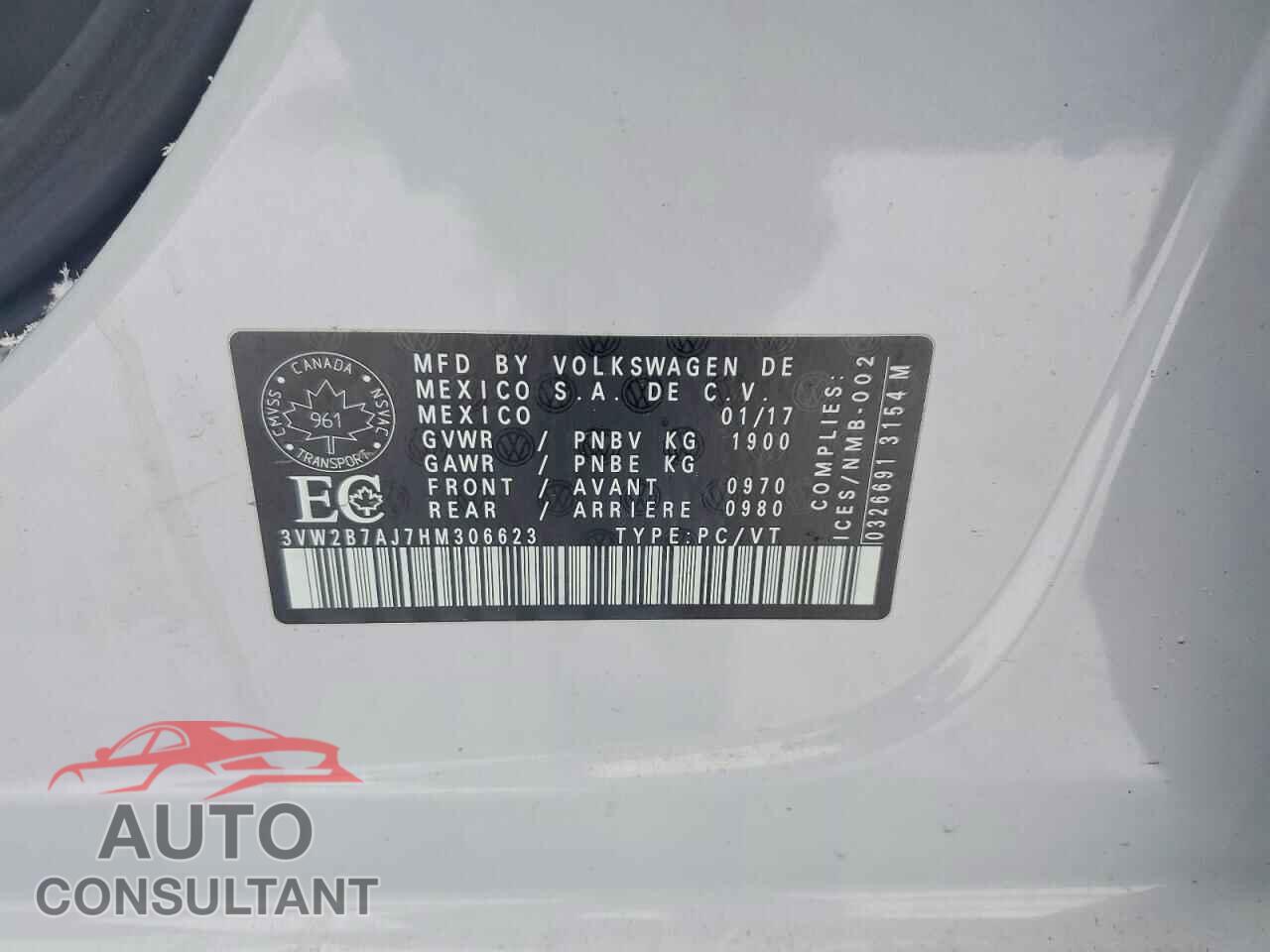 VOLKSWAGEN JETTA 2017 - 3VW2B7AJ7HM306623