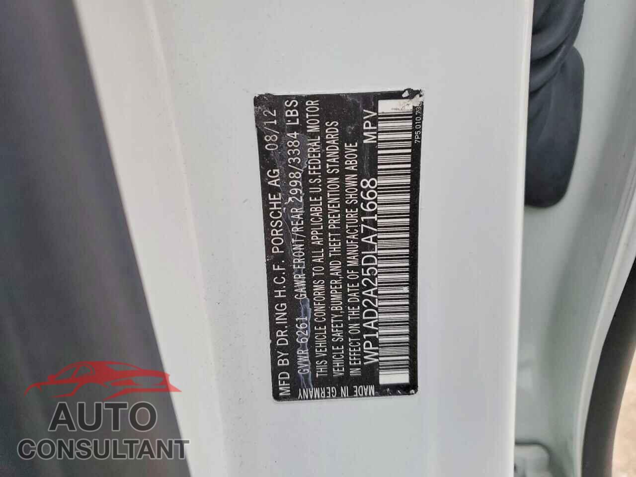 PORSCHE CAYENNE 2013 - WP1AD2A25DLA71668