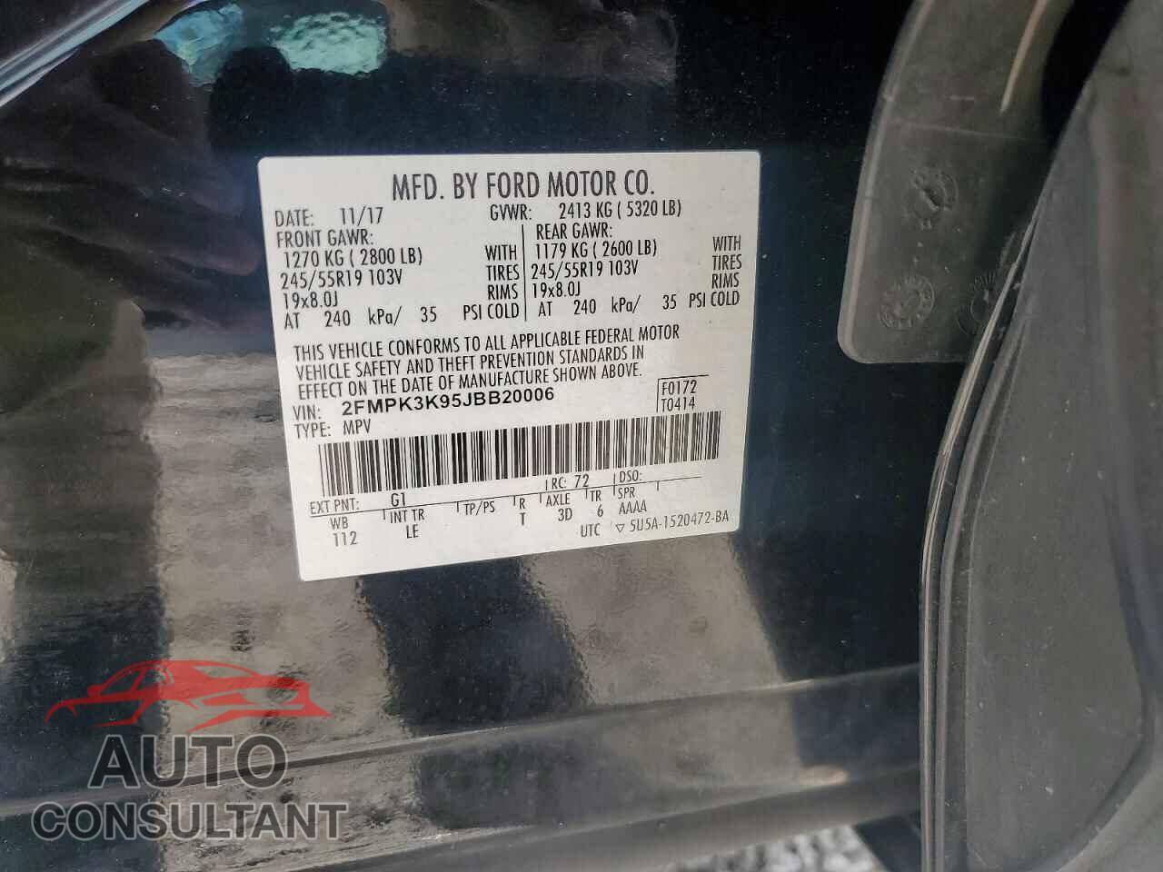 FORD EDGE 2018 - 2FMPK3K95JBB20006