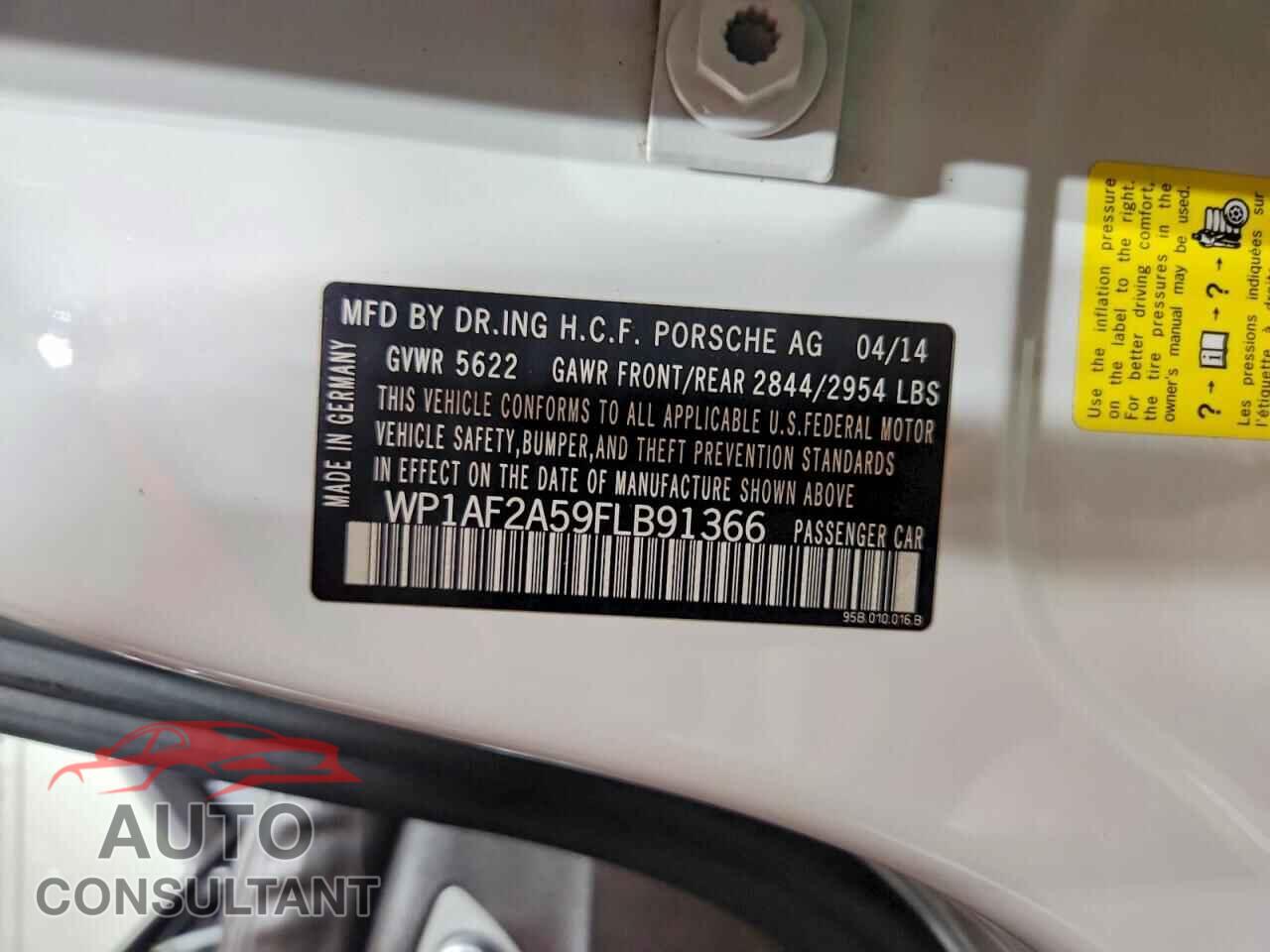 PORSCHE MACAN 2015 - WP1AF2A59FLB91366