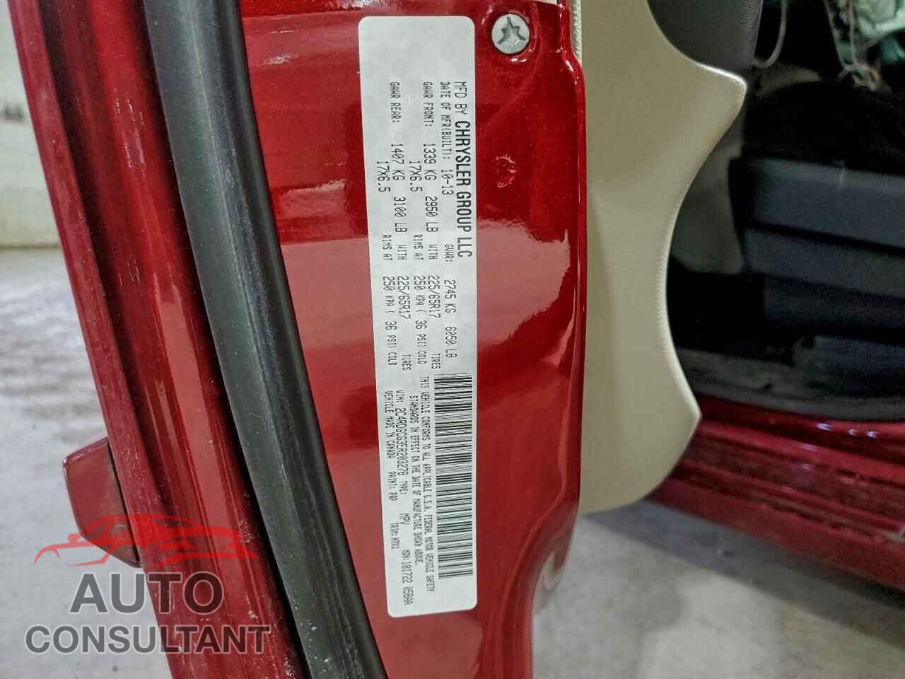 DODGE CARAVAN 2014 - 2C4RDGCG3ER203278
