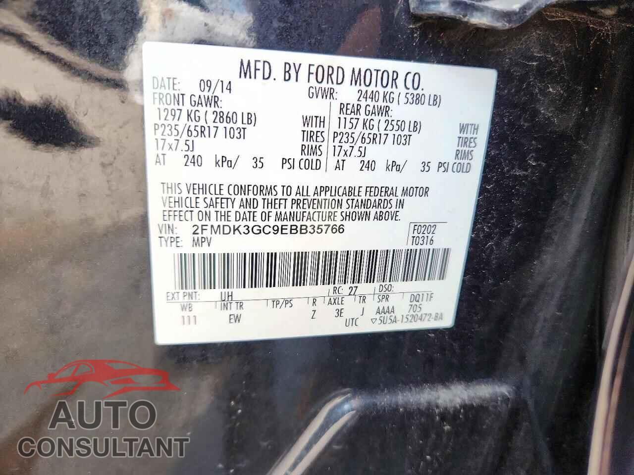 FORD EDGE 2014 - 2FMDK3GC9EBB35766