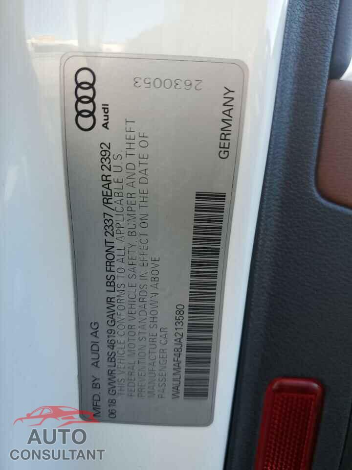AUDI A4 2018 - WAULMAF48JA213580