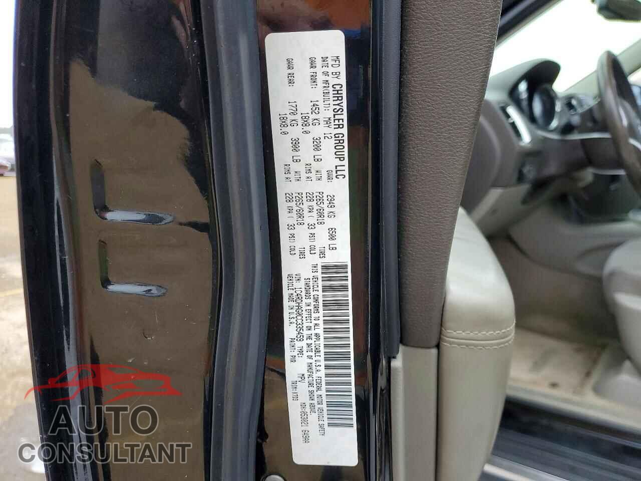 DODGE DURANGO 2012 - 1C4RDHAG0CC335459