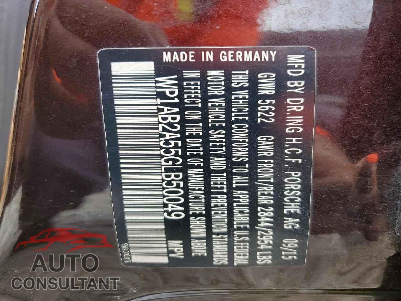 PORSCHE MACAN 2016 - WP1AB2A55GLB50049