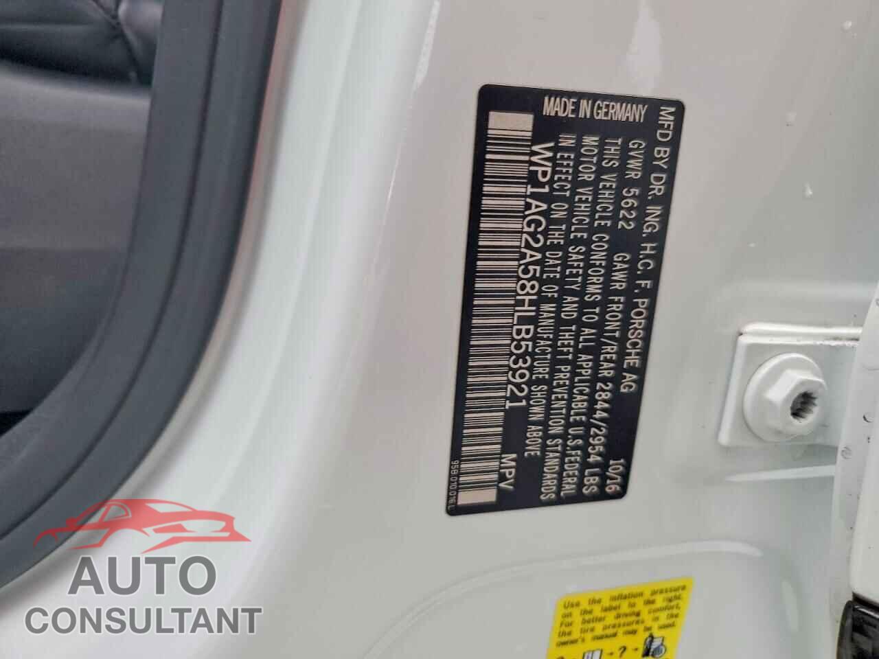 PORSCHE MACAN 2017 - WP1AG2A58HLB53921