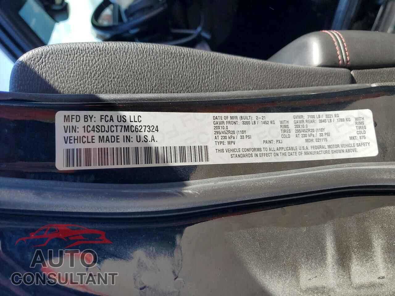 DODGE DURANGO 2021 - 1C4SDJCT7MC627324