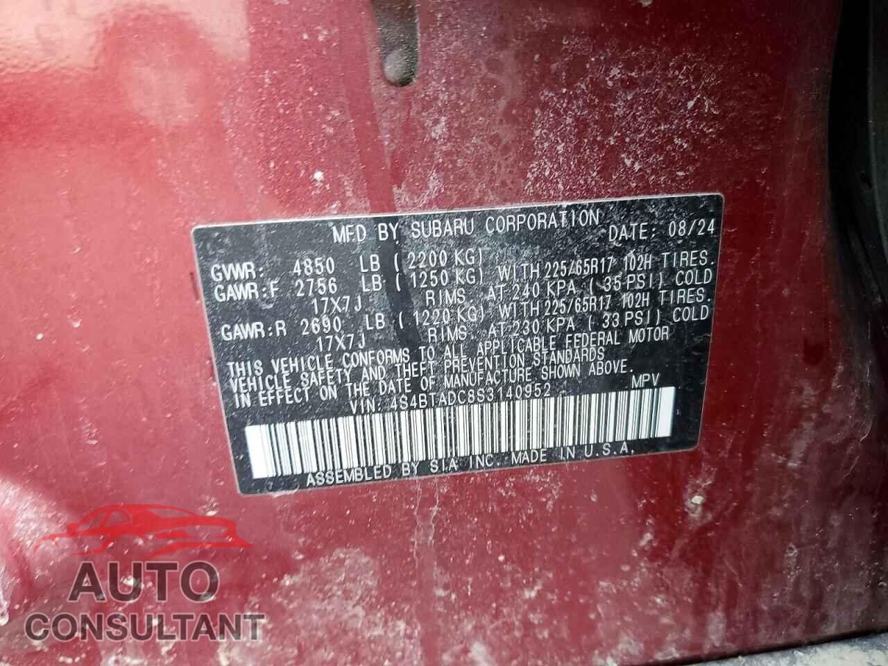 SUBARU OUTBACK 2025 - 4S4BTADC8S3140952