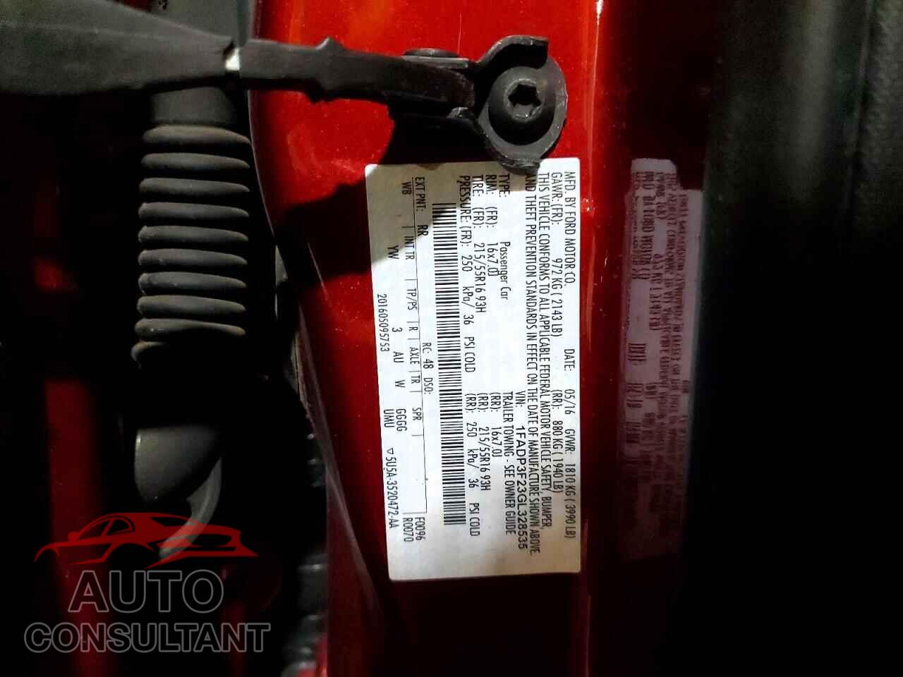 FORD FOCUS 2016 - 1FADP3F23GL328535