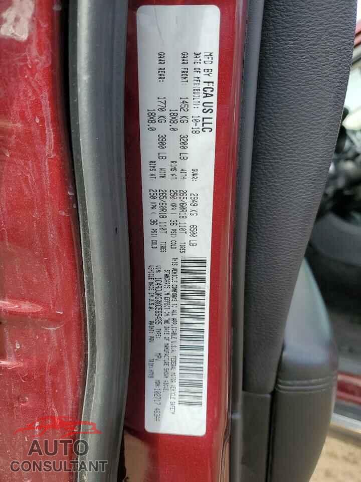 DODGE DURANGO 2019 - 1C4RDJAG0KC585435