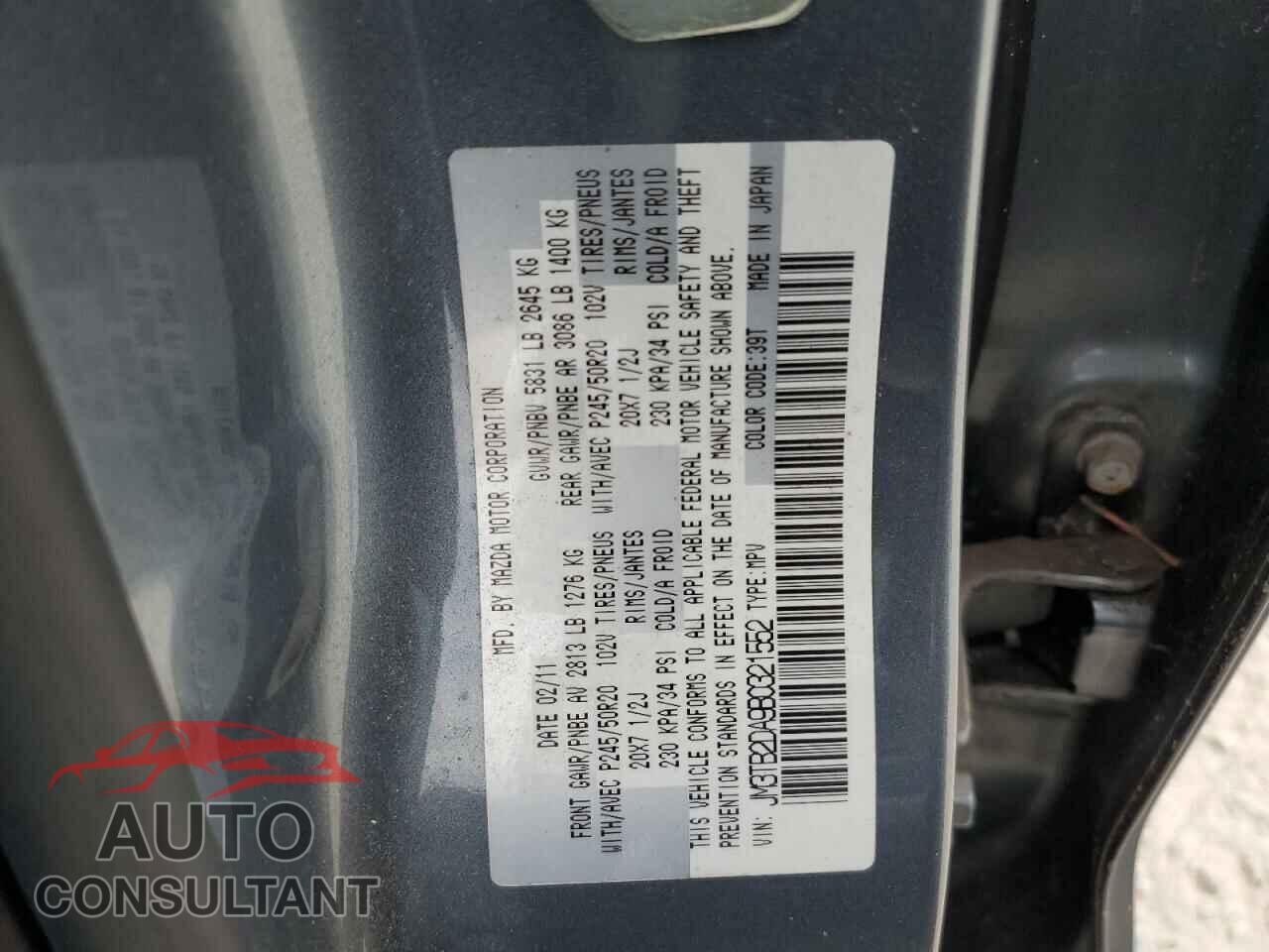 MAZDA CX-9 2011 - JM3TB2DA9B0321552