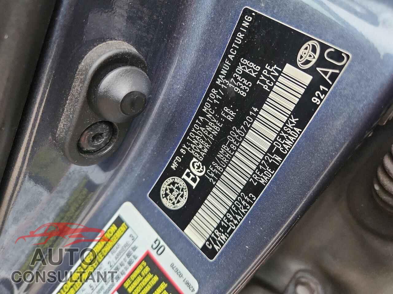 TOYOTA COROLLA 2014 - 2T1BURHE8EC072014