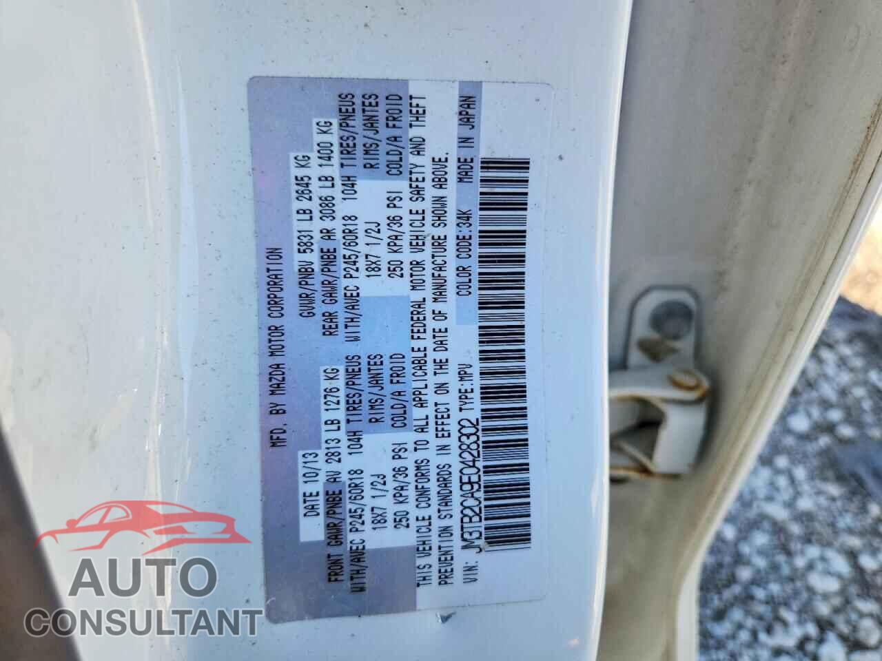 MAZDA CX-9 2014 - JM3TB2CA9E0428302