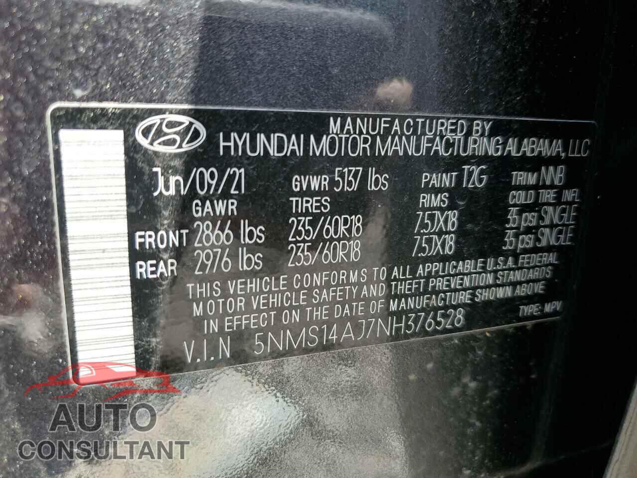 HYUNDAI SANTA FE 2022 - 5NMS14AJ7NH376528