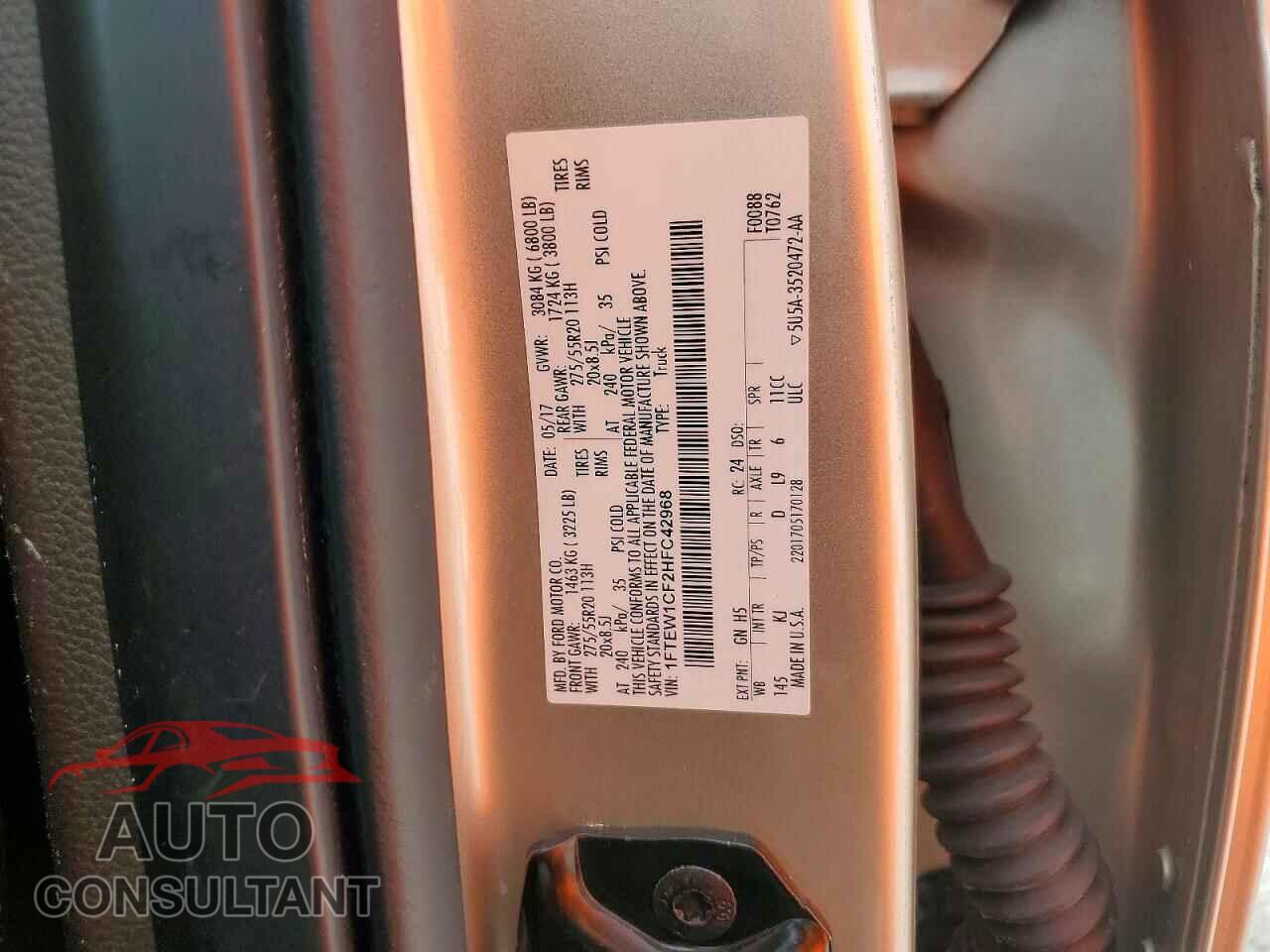FORD F150 2017 - 1FTEW1CF2HFC42968