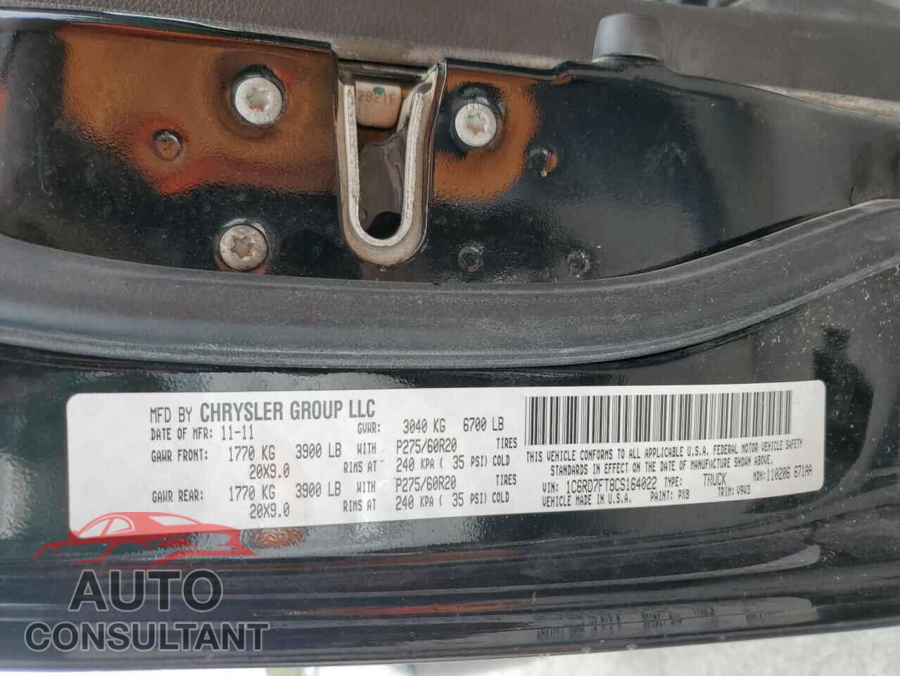 DODGE RAM 1500 2012 - 1C6RD7FT8CS164022