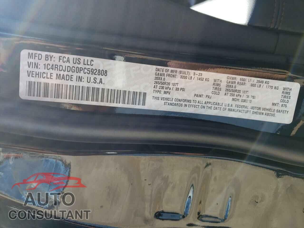 DODGE DURANGO 2023 - 1C4RDJDG0PC592808