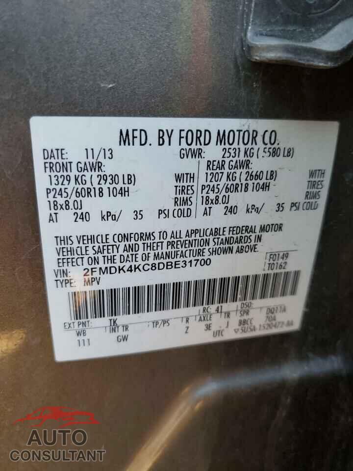 FORD EDGE 2013 - 2FMDK4KC8DBE31700