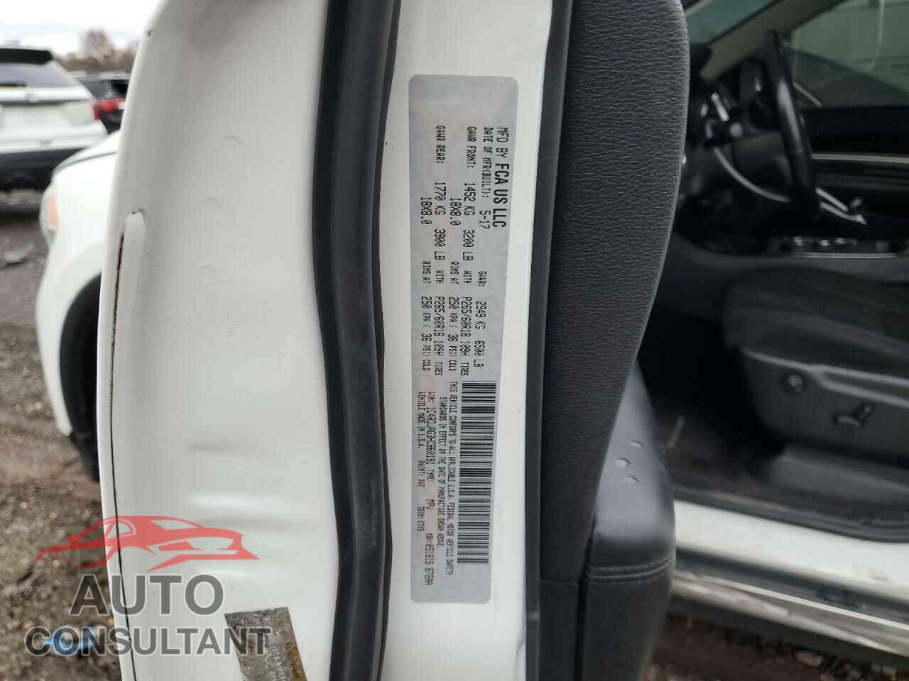 DODGE DURANGO 2017 - 1C4RDJAG3HC860191