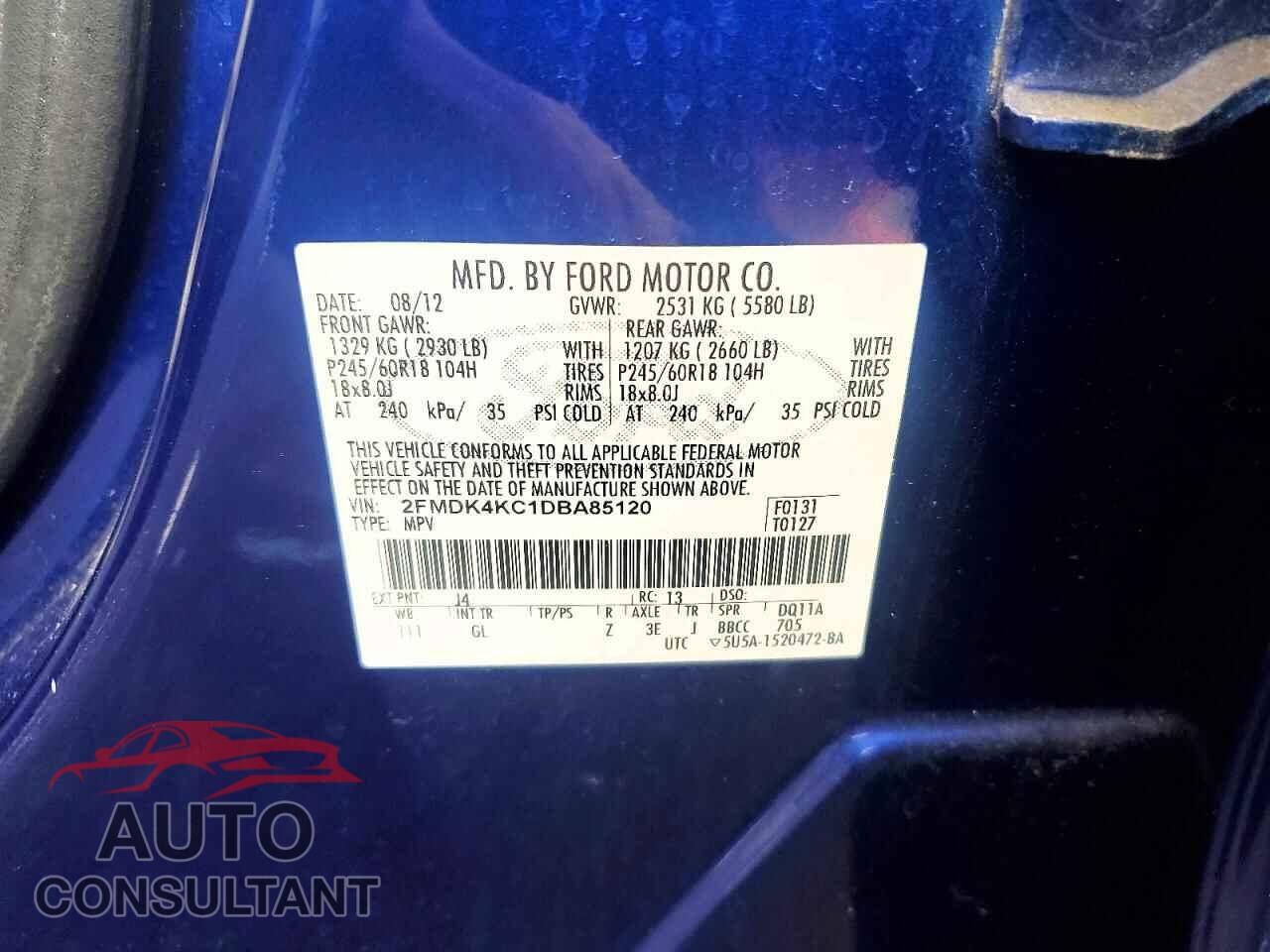 FORD EDGE 2013 - 2FMDK4KC1DBA85120