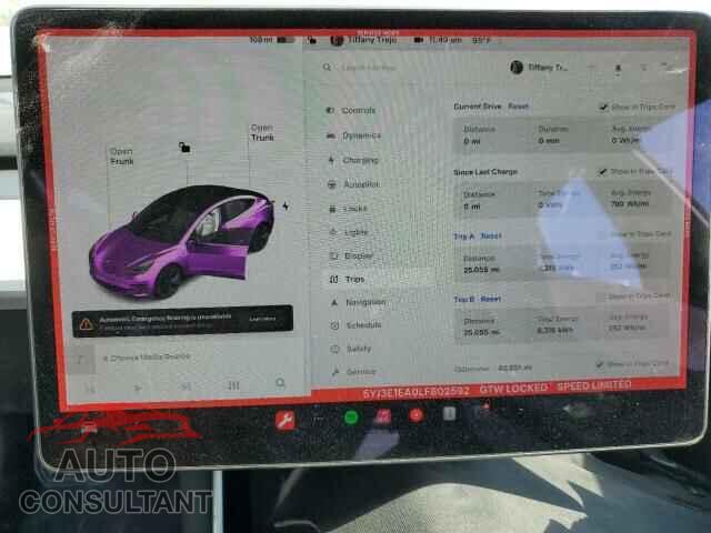 TESLA MODEL 3 2020 - 5YJ3E1EA0LF802592