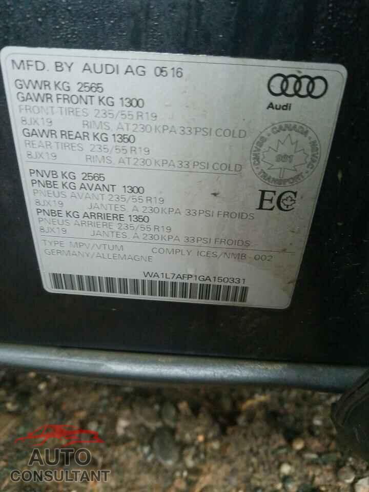 AUDI Q5 2016 - WA1L7AFP1GA150331
