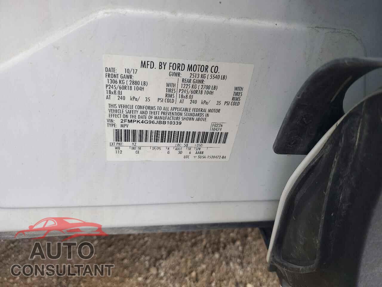 FORD EDGE 2018 - 2FMPK4G96JBB10339