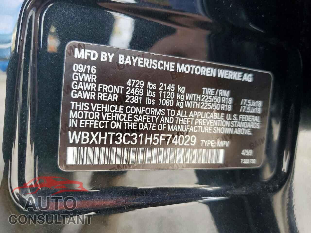 BMW X1 2017 - WBXHT3C31H5F74029