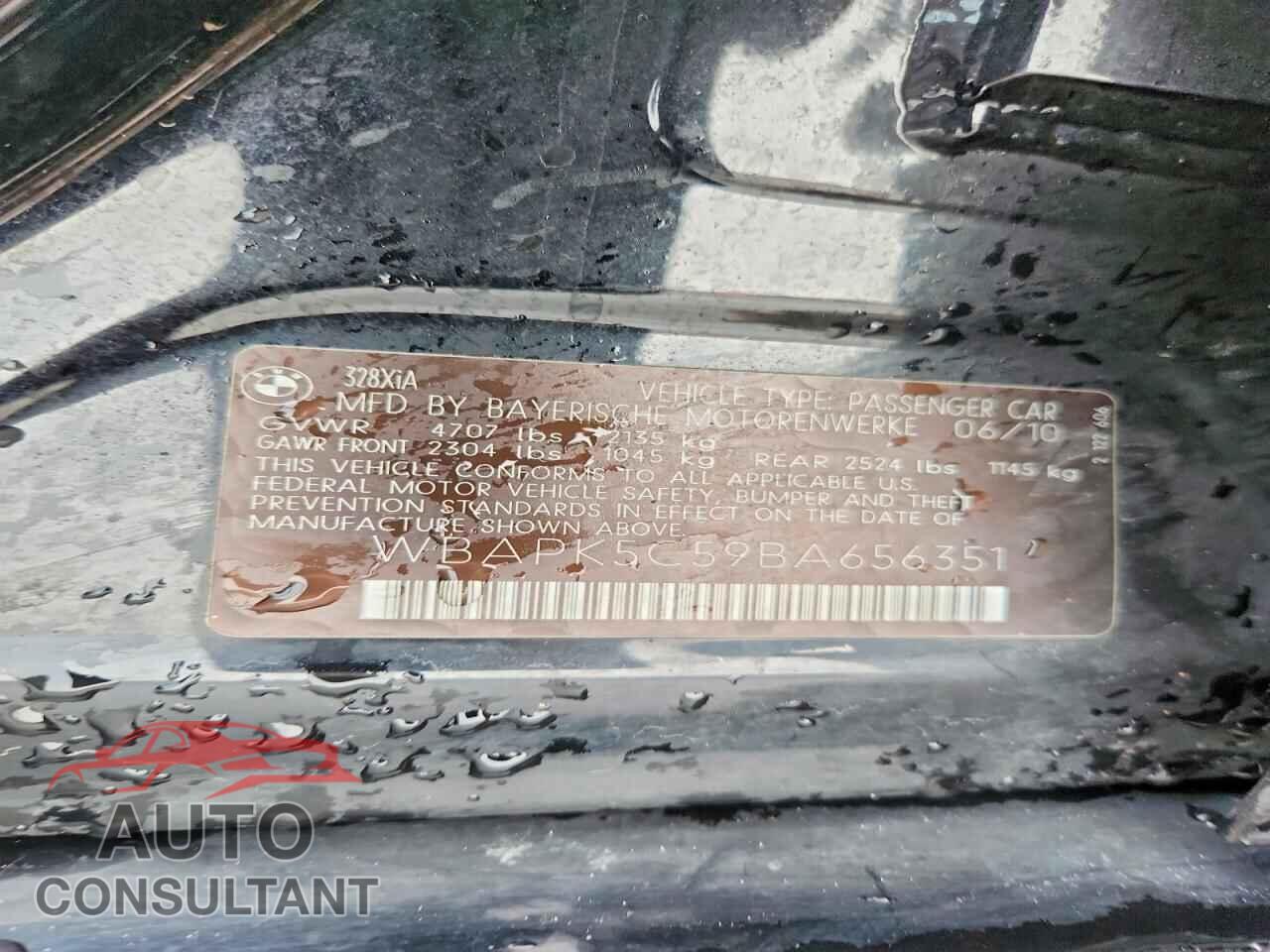 BMW 3 SERIES 2011 - WBAPK5C59BA656351