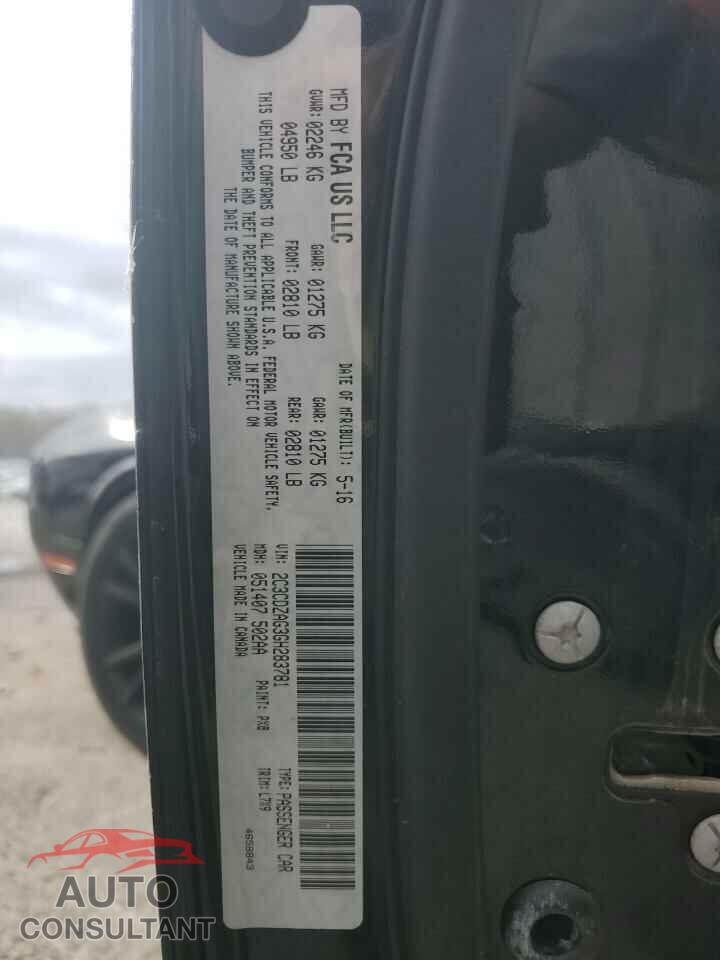 DODGE CHALLENGER 2016 - 2C3CDZAG3GH283781