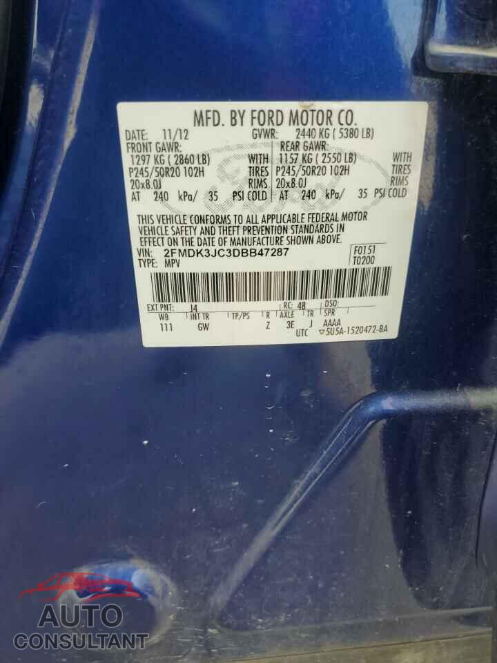 FORD EDGE 2013 - 2FMDK3JC3DBB47287