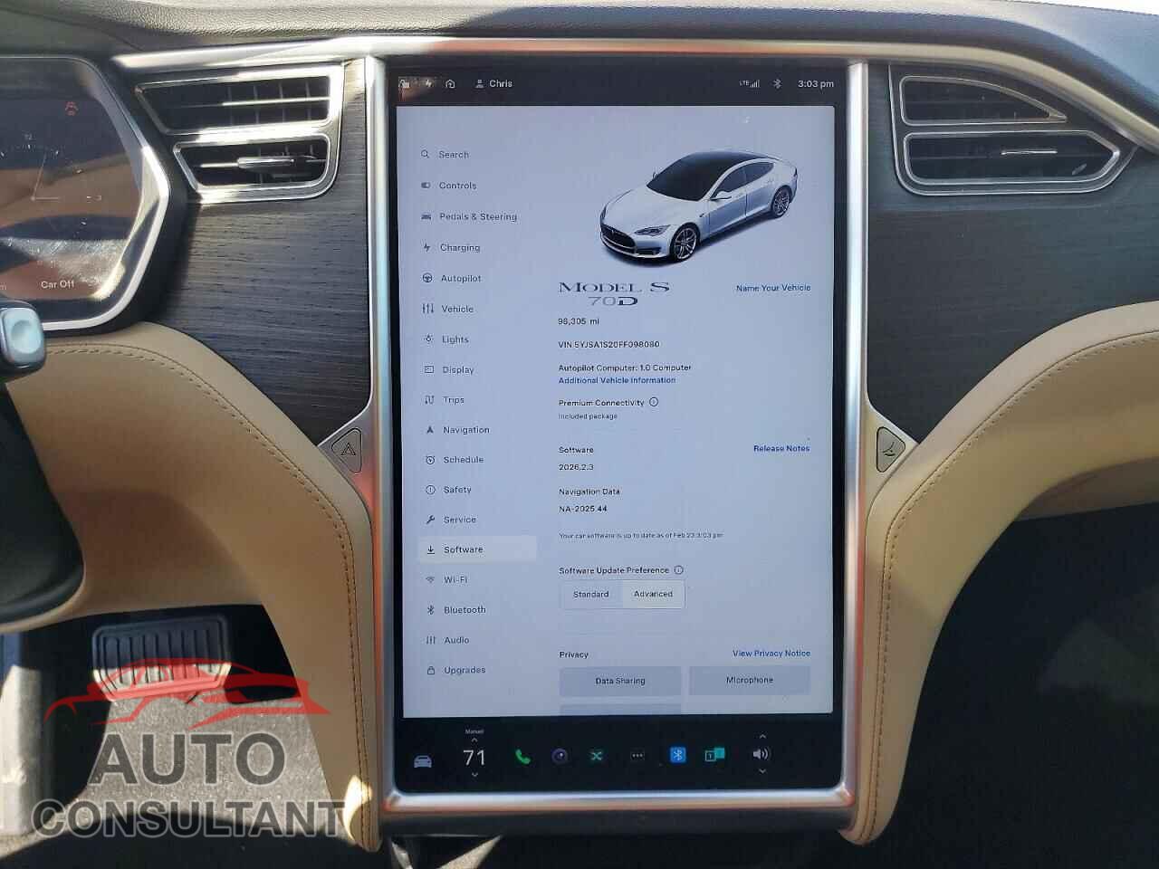 TESLA MODEL S 2015 - 5YJSA1S20FF098080