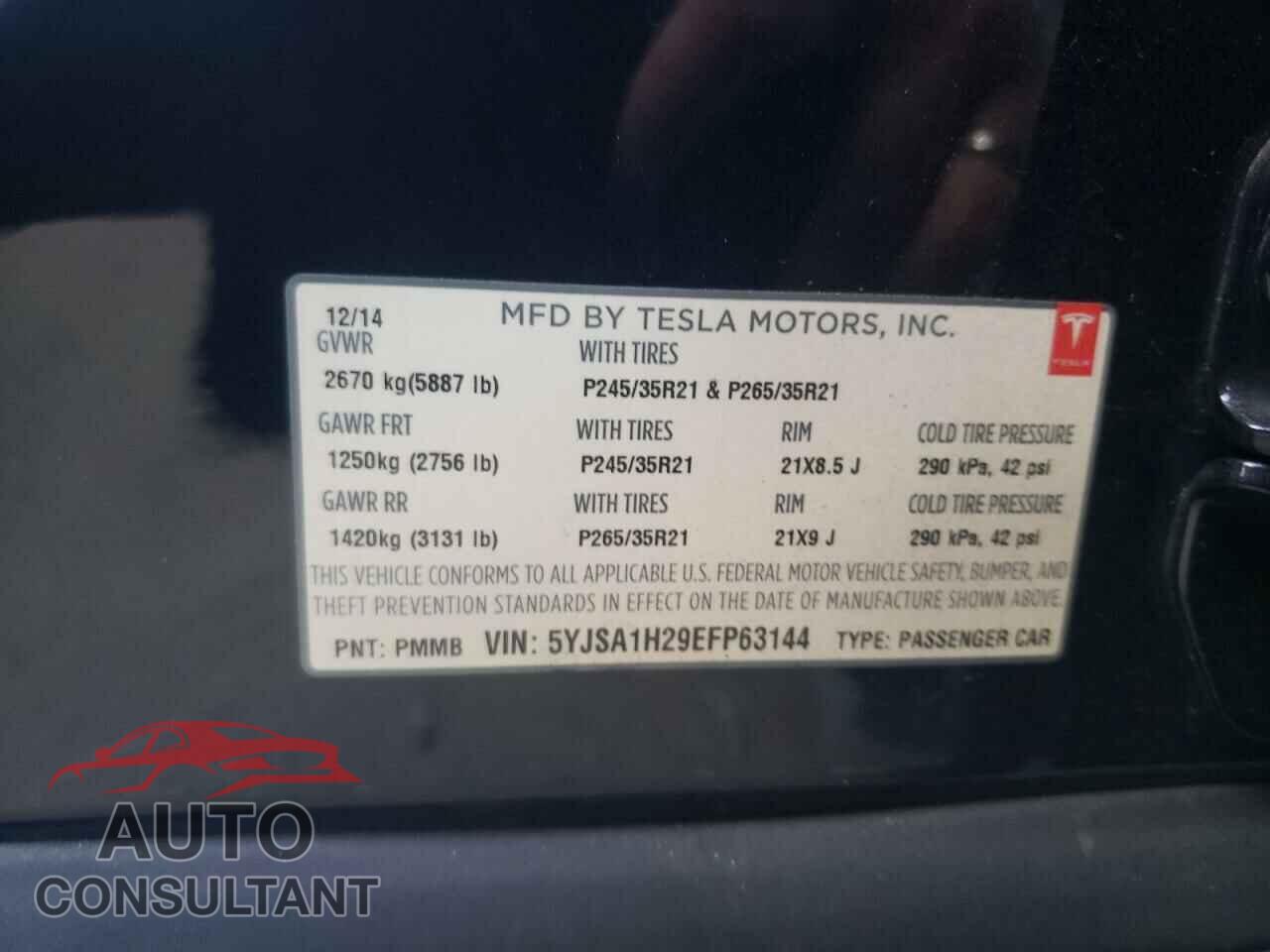 TESLA MODEL S 2014 - 5YJSA1H29EFP63144