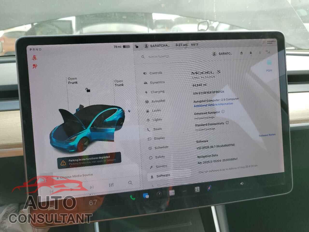 TESLA MODEL 3 2018 - 5YJ3E1EA7JF152124