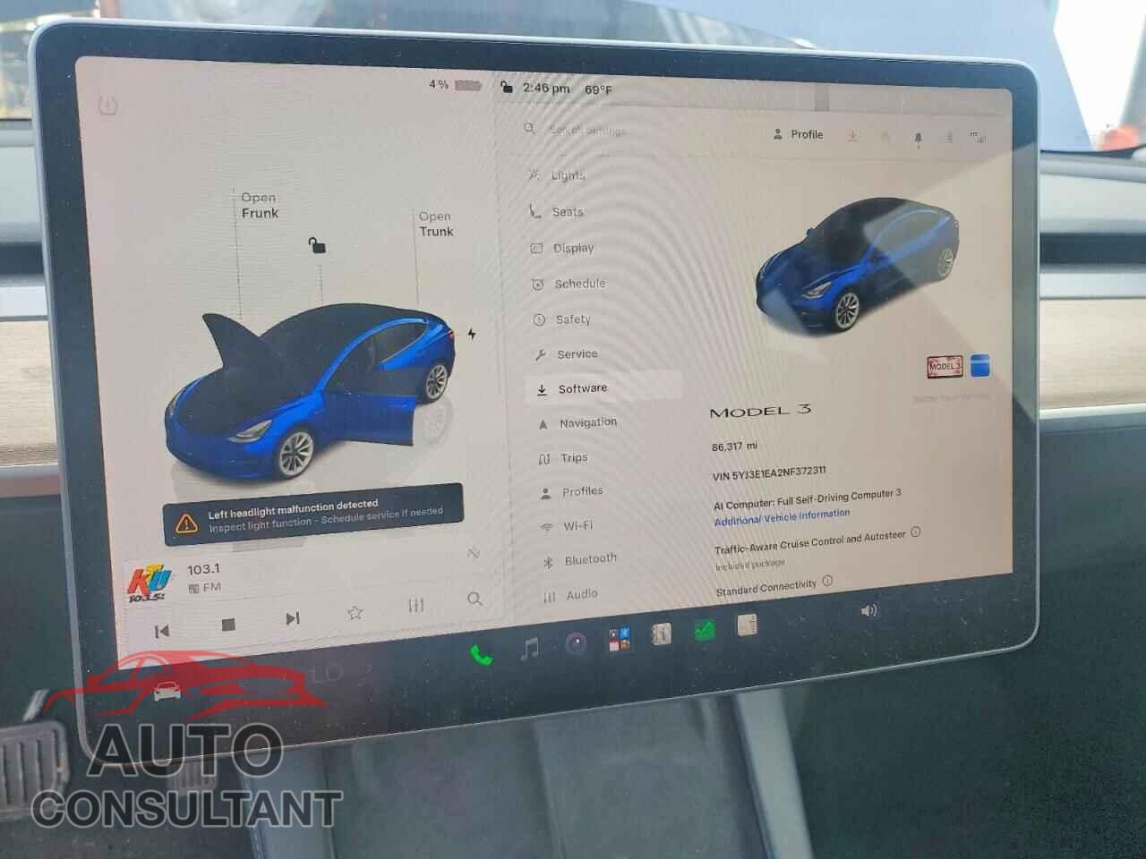 TESLA MODEL 3 2022 - 5YJ3E1EA2NF372311