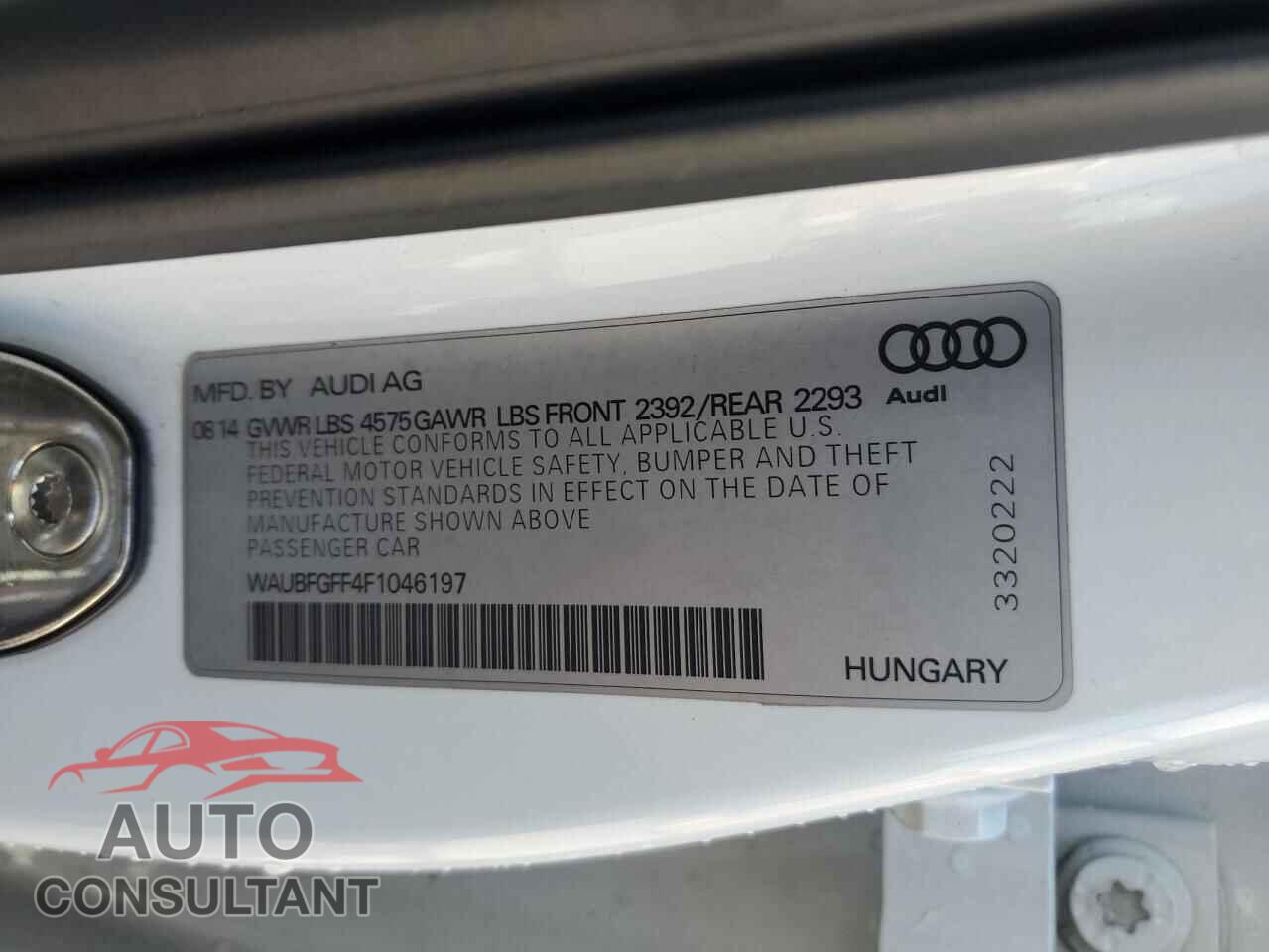 AUDI A3 2015 - WAUBFGFF4F1046197