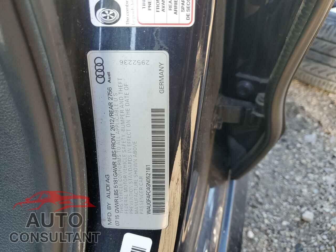 AUDI A6 2016 - WAUGFAFC4GN052181