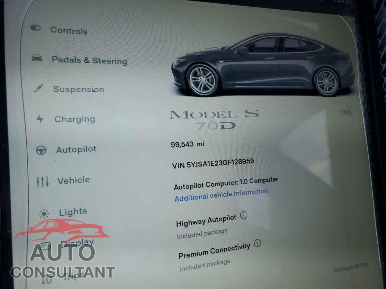 TESLA MODEL S 2016 - 5YJSA1E23GF128959