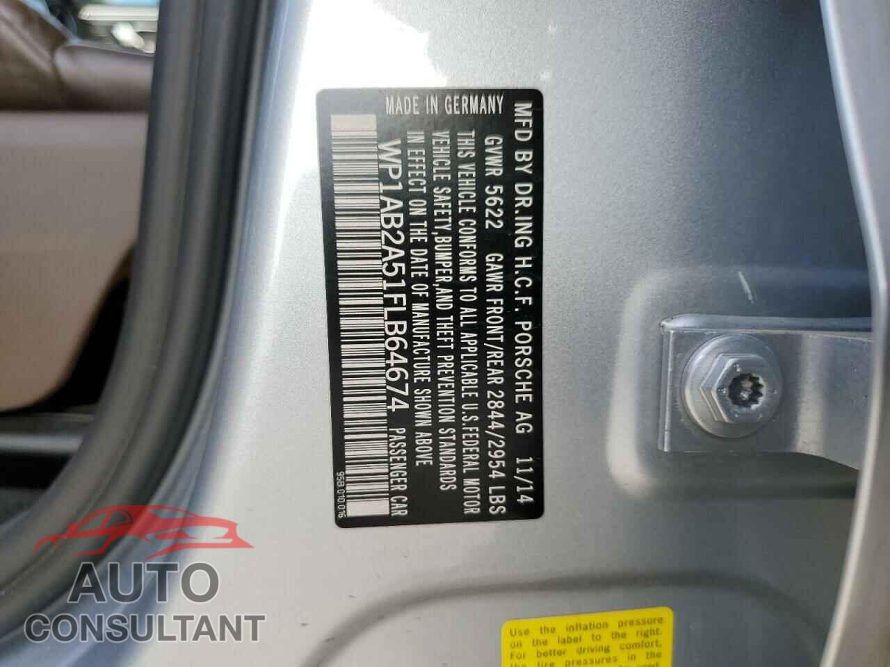 PORSCHE MACAN 2015 - WP1AB2A51FLB64674