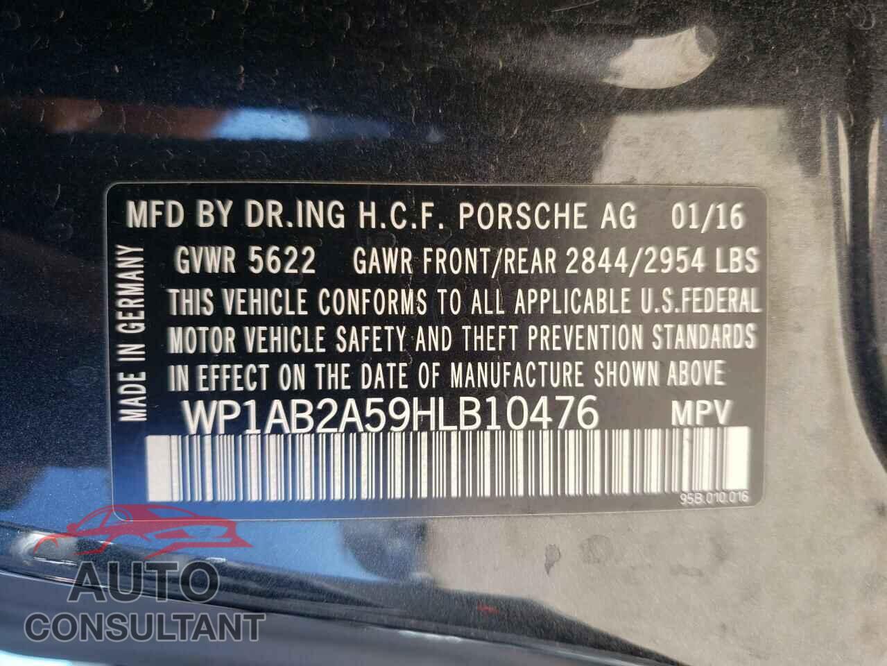 PORSCHE MACAN 2017 - WP1AB2A59HLB10476