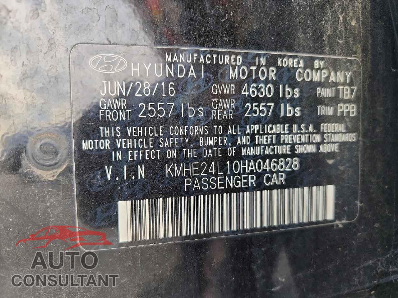 HYUNDAI SONATA 2017 - KMHE24L10HA046828