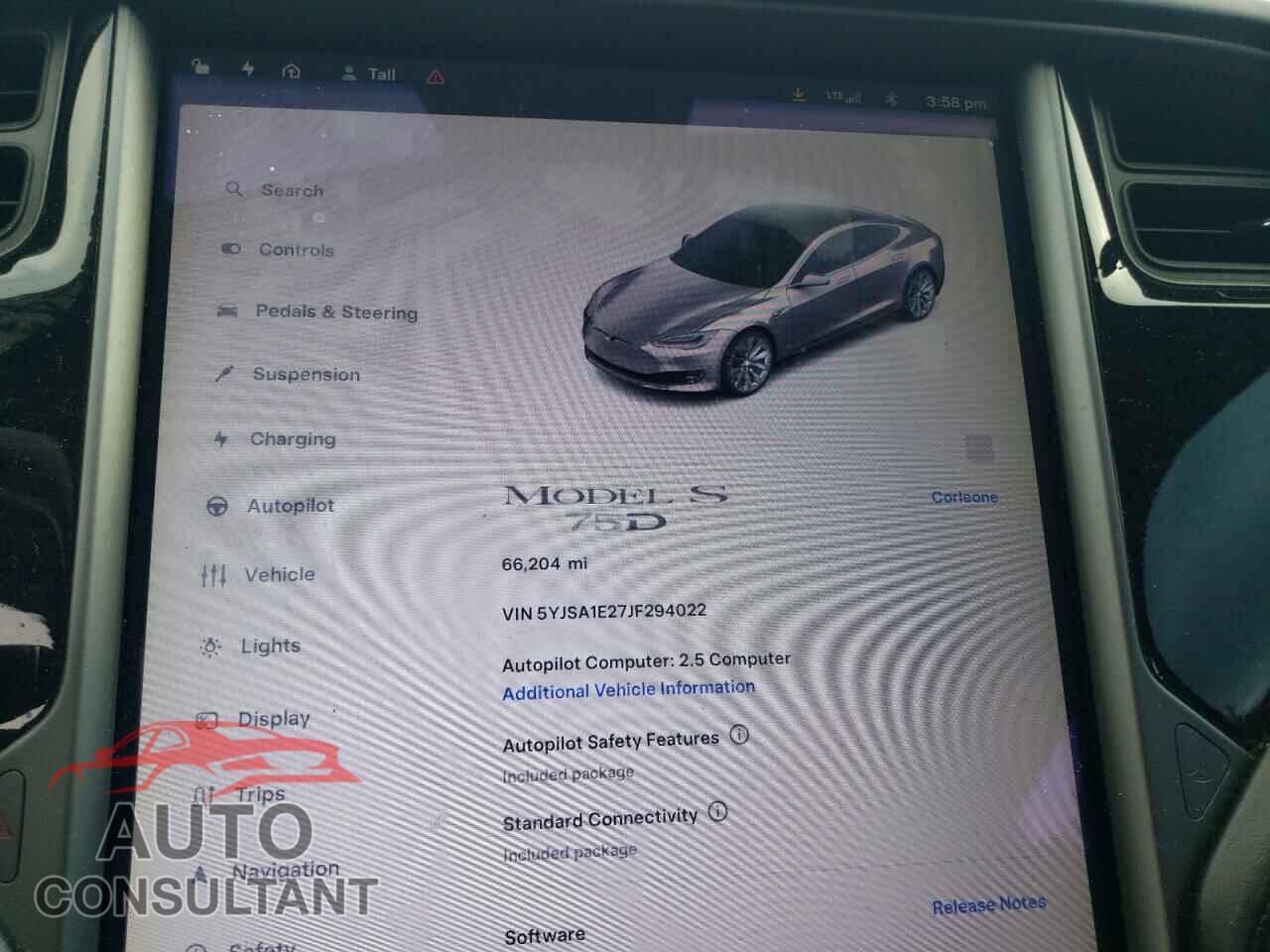 TESLA MODEL S 2018 - 5YJSA1E27JF294022