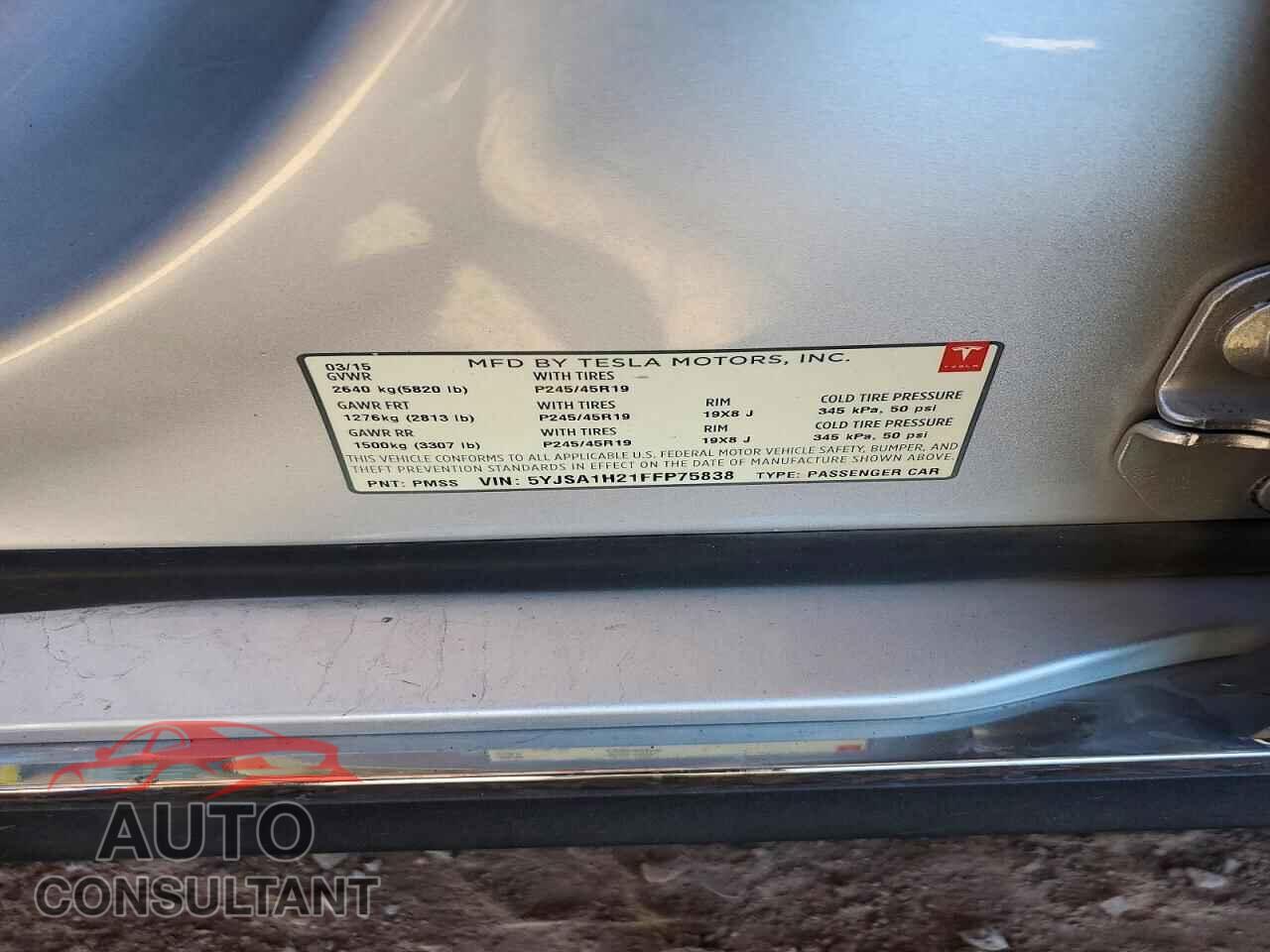 TESLA MODEL S 2015 - 5YJSA1H21FFP75838